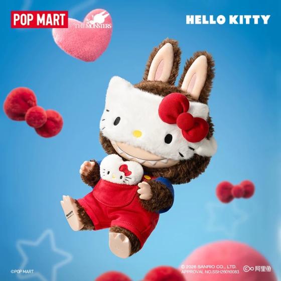 POPMART泡泡玛特THE MONSTERS × HELLO KITTY搪胶毛绒公仔拉布布